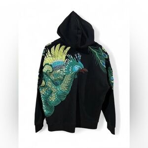 Rare Peacock Embroidered black EURO hoodie